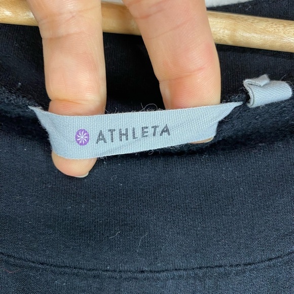 Athleta: Zipper Lightweight Pullover Sweatshirt Modal Spandex Black Size Medium - Picture 3 of 6